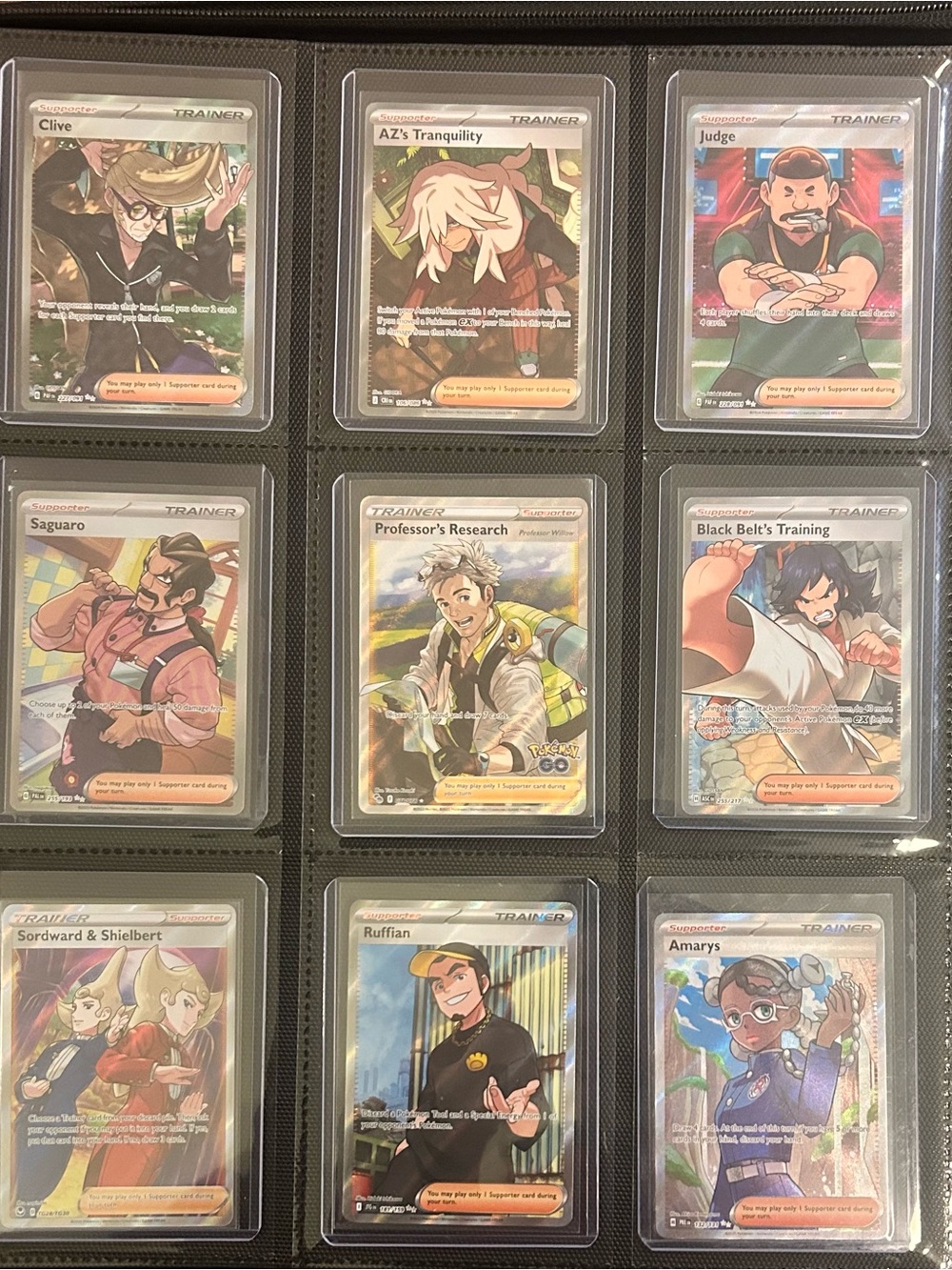 Pokemon Trainer Full-Art Card Binder - Black with Multicolor Cards